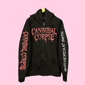Cannibal Corpse Butchered at Birth Death Metal Band Zip-Up Hoodie M